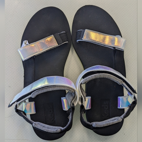 GENTLY WORN KEDS IRIDESCENT VELCRO STRAP SANDALS - Picture 2 of 11